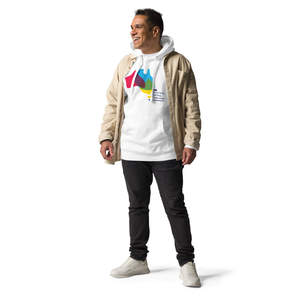 Australia Surfing Federation vintage graphic, printed on a SodaPop Cool hoodie.