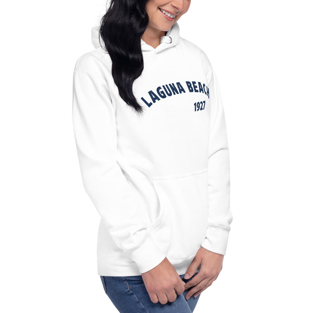 Laguna Beach 1927 California vintage graphic, printed on a SodaPop Cool hoodie.