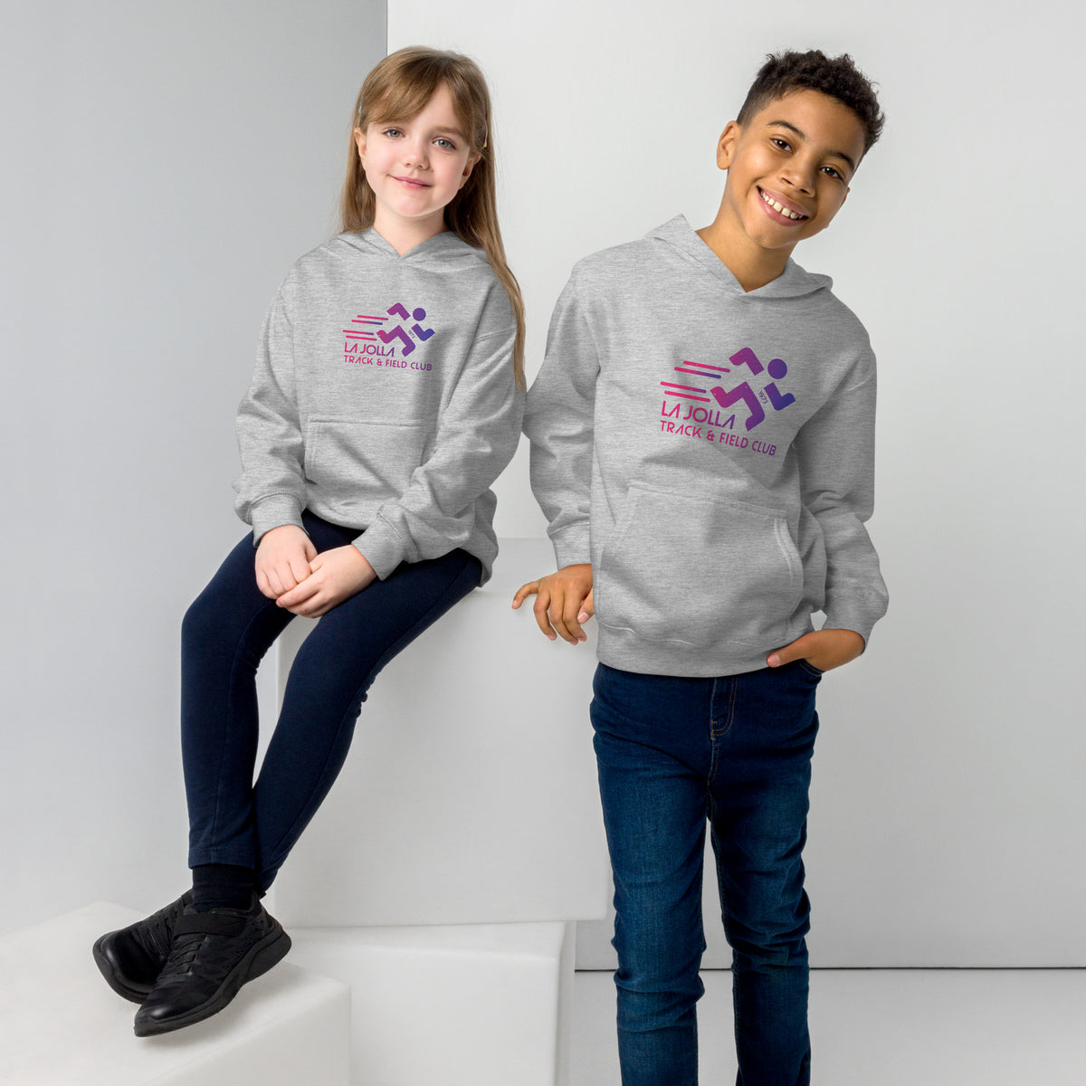 La Jolla Track & Field California vintage graphic, printed on a SodaPop Cool kids hoodie.