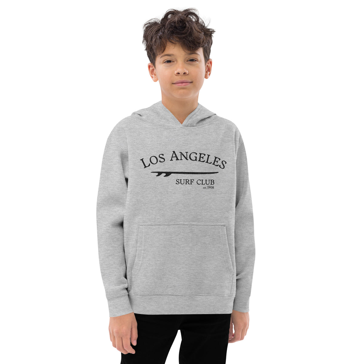 Los Angeles California Surf Club vintage graphic, printed on a SodaPop Cool kids hoodie.