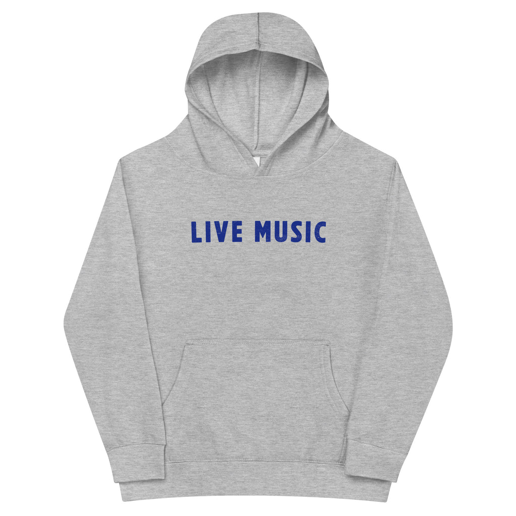 Live Music vintage graphic, printed on a SodaPop Cool kids hoodie.