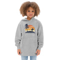Surfer Girl Sunset Clothing vintage graphic, printed on a SodaPop Cool kids hoodie.