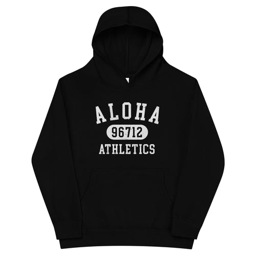 Aloha Hawaii Athletics 96712 vintage graphic, printed on a SodaPop Cool kids hoodie.