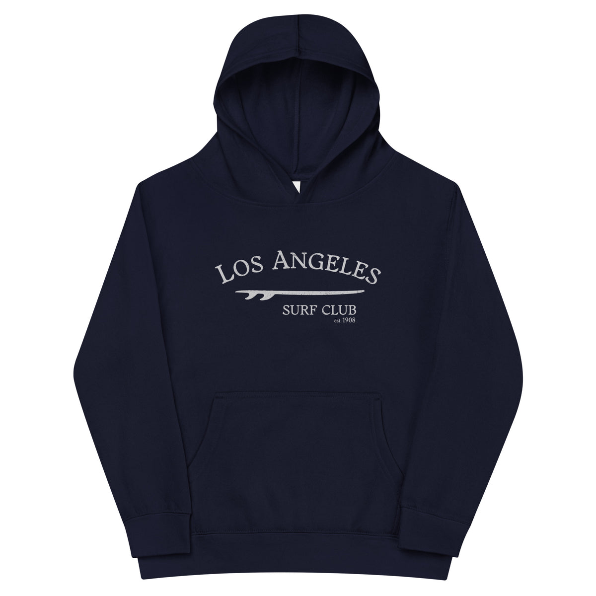 Los Angeles California Surf Club vintage graphic, printed on a SodaPop Cool kids hoodie.