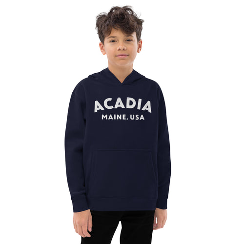 Acadia Maine Park vintage graphic, printed on a SodaPop Cool kids hoodie.