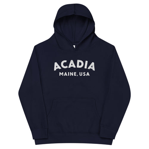 Acadia Maine Park vintage graphic, printed on a SodaPop Cool kids hoodie.