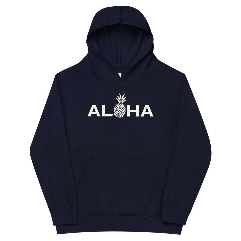 Aloha Hawaii Pineapple vintage graphic, printed on a SodaPop Cool kids hoodie.