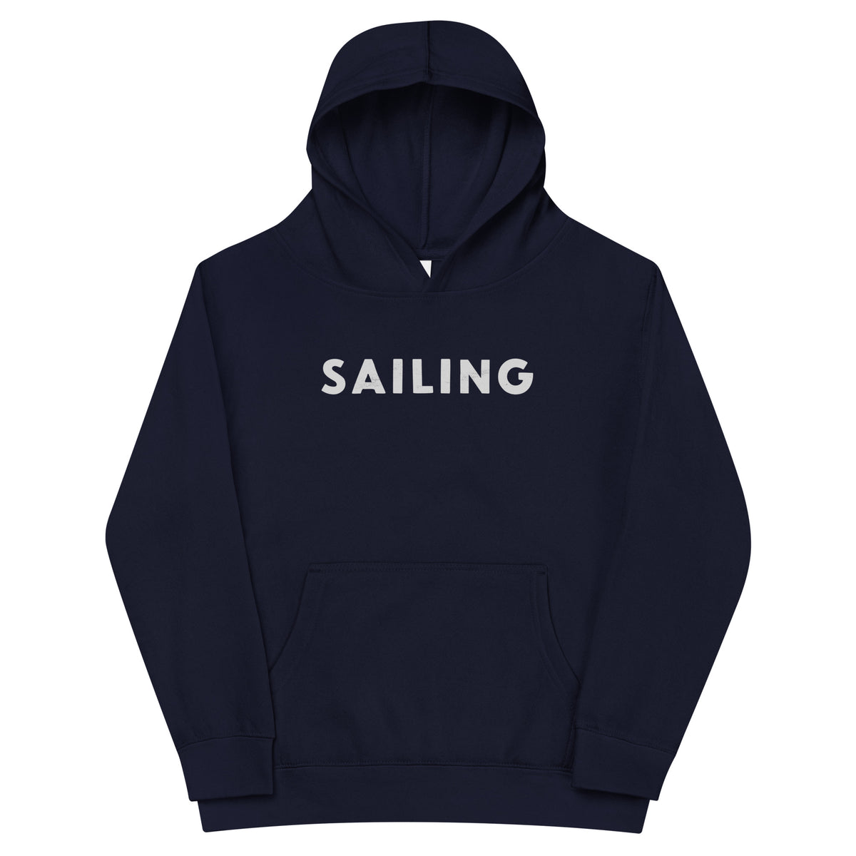 The word "Sailing" in clean vintage lettering, printed on a SodaPop Cool kids hoodie.