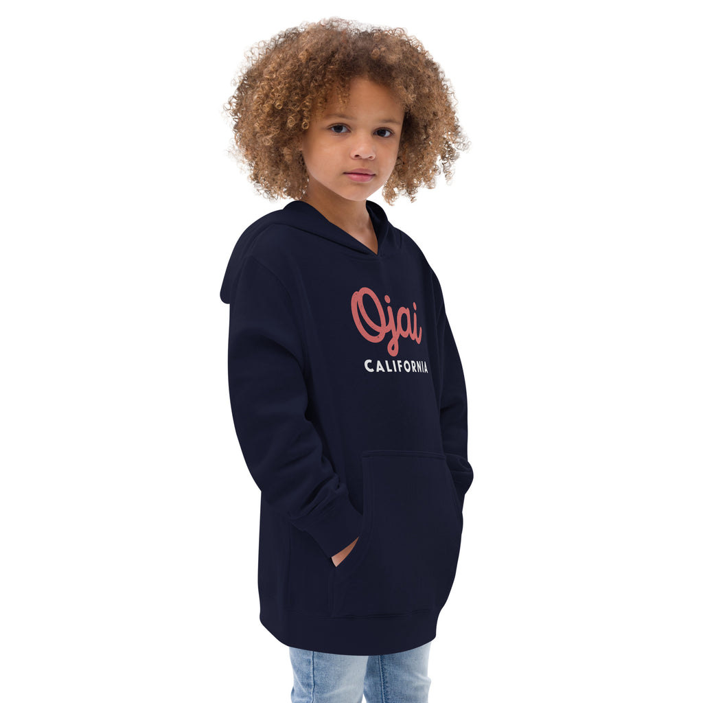 "Ojai California" in classic vintage lettering, printed on a SodaPop Cool kids hoodie.
