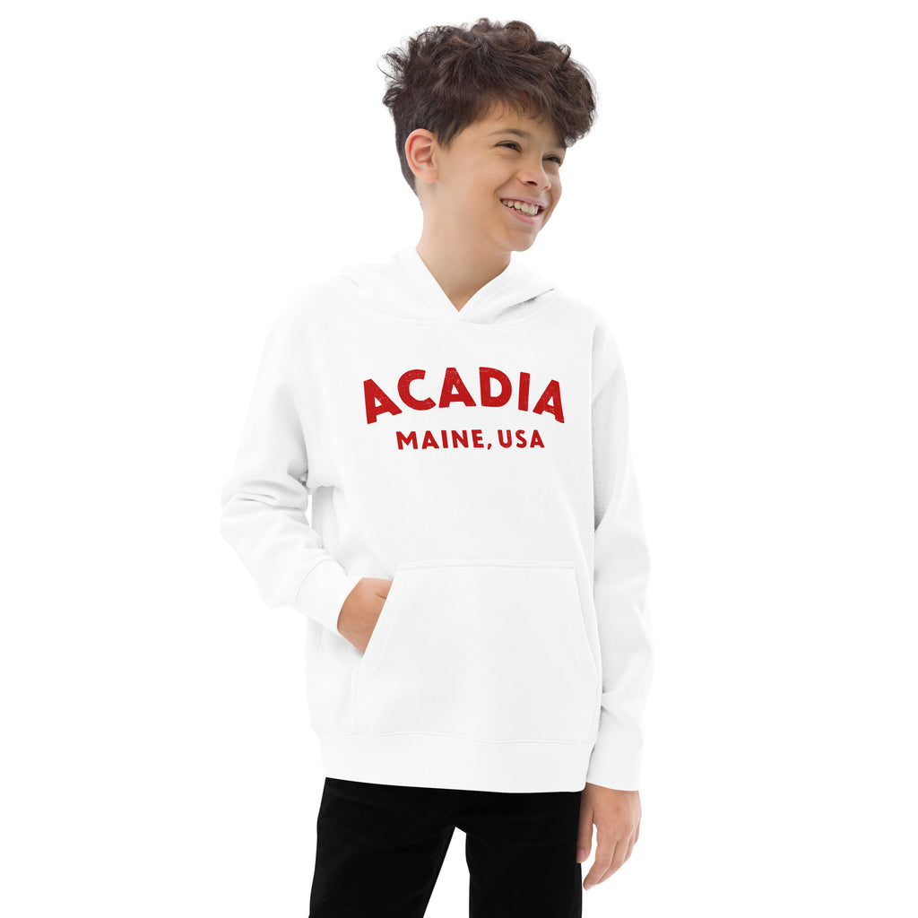 Acadia Maine Park vintage graphic, printed on a SodaPop Cool kids hoodie.