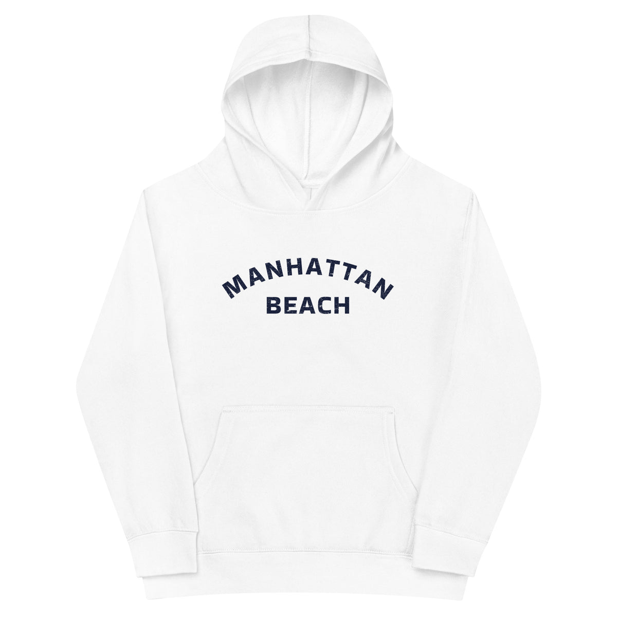 Manhattan Beach California vintage graphic, printed on a SodaPop Cool kids hoodie.