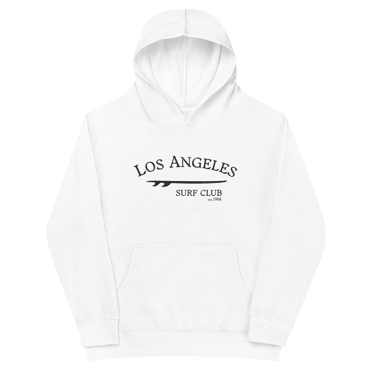 Los Angeles California Surf Club vintage graphic, printed on a SodaPop Cool kids hoodie.