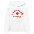 Lifeguard South Bay California 1907 vintage graphic, printed on a SodaPop Cool kids hoodie.