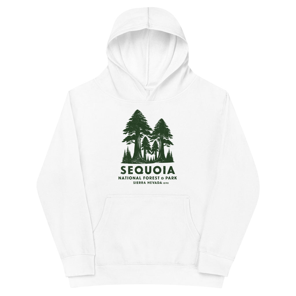 Sequoia Forest & Park California vintage graphic, printed on a SodaPop Cool kids hoodie.