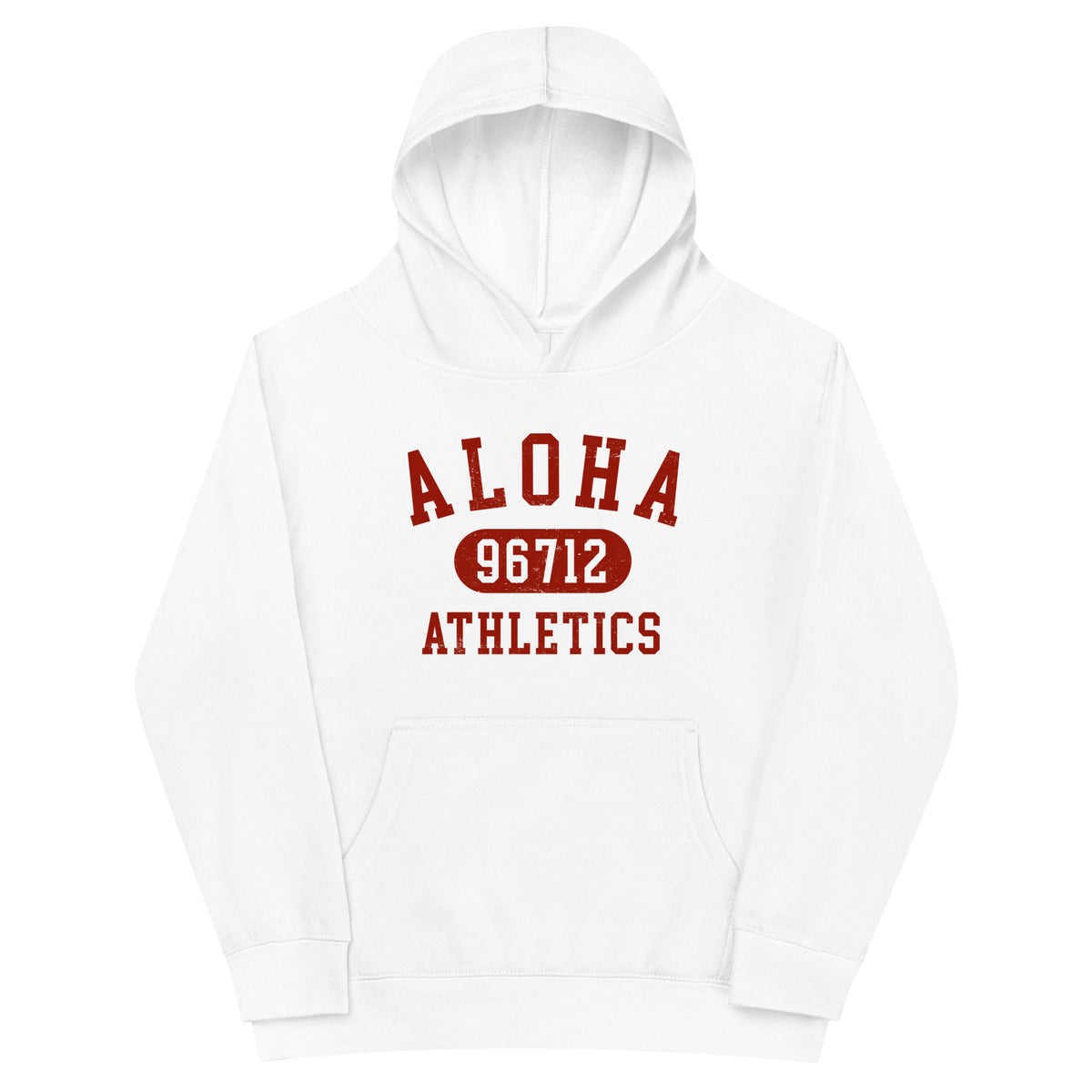 Aloha Hawaii Athletics 96712 vintage graphic, printed on a SodaPop Cool kids hoodie.