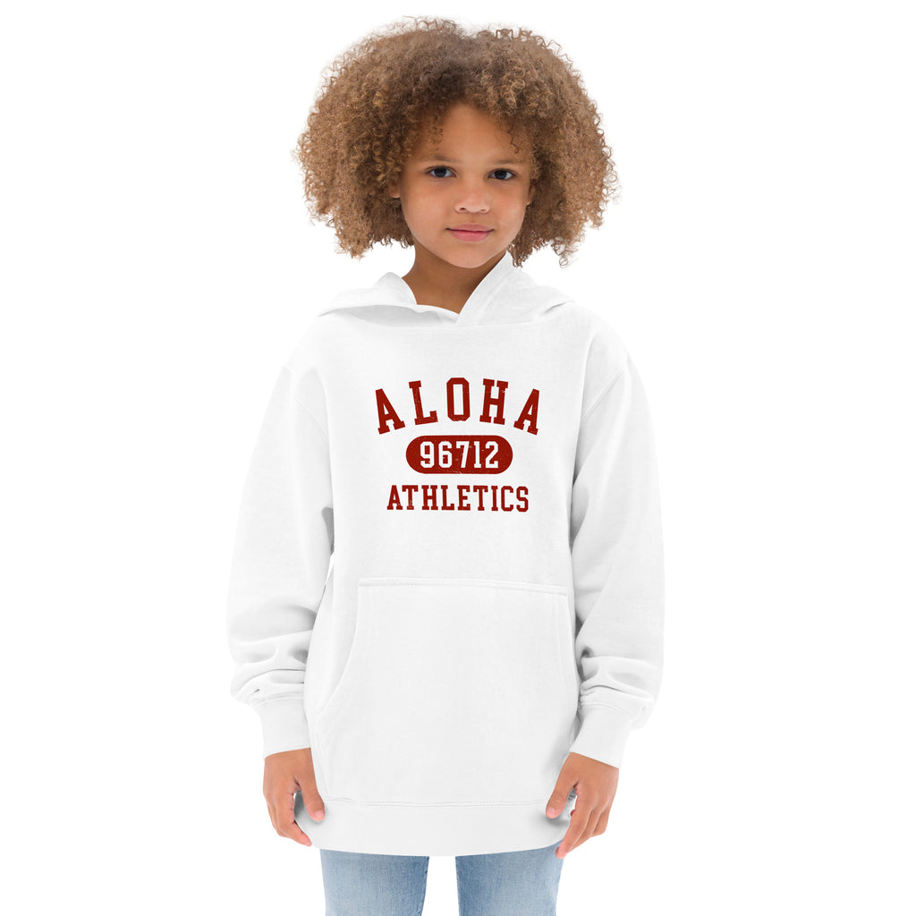 Aloha Hawaii Athletics 96712 vintage graphic, printed on a SodaPop Cool kids hoodie.