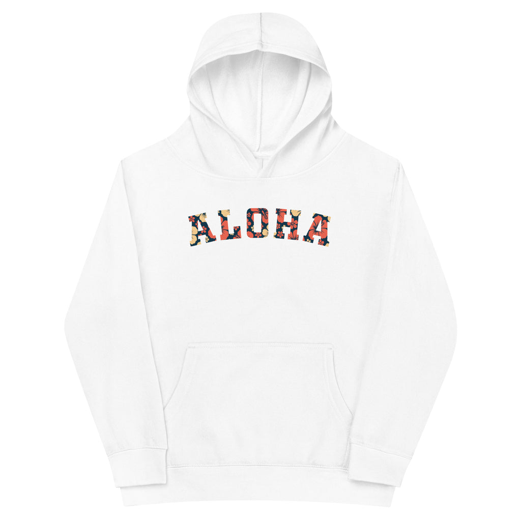 Aloha Hawaii Block vintage graphic, printed on a SodaPop Cool kids hoodie.