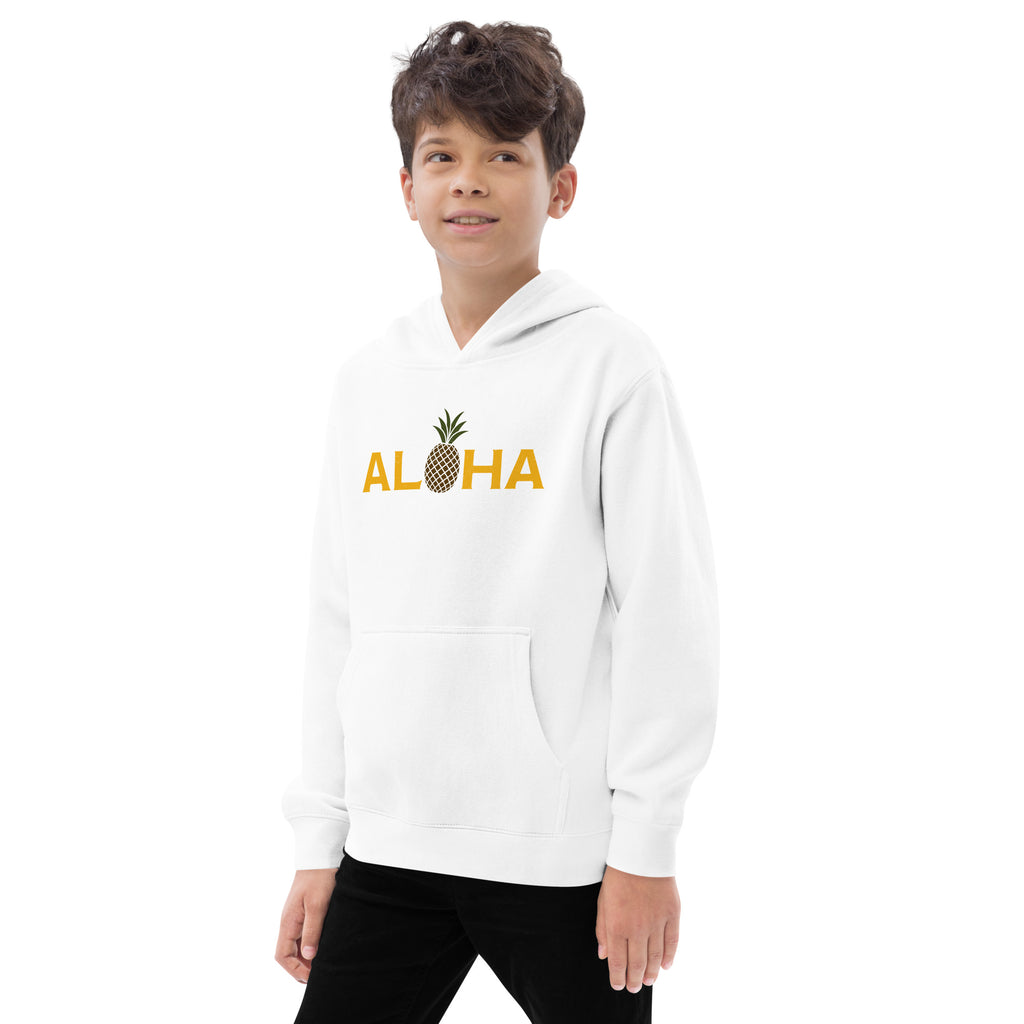 Aloha Hawaii Pineapple vintage graphic, printed on a SodaPop Cool kids hoodie.
