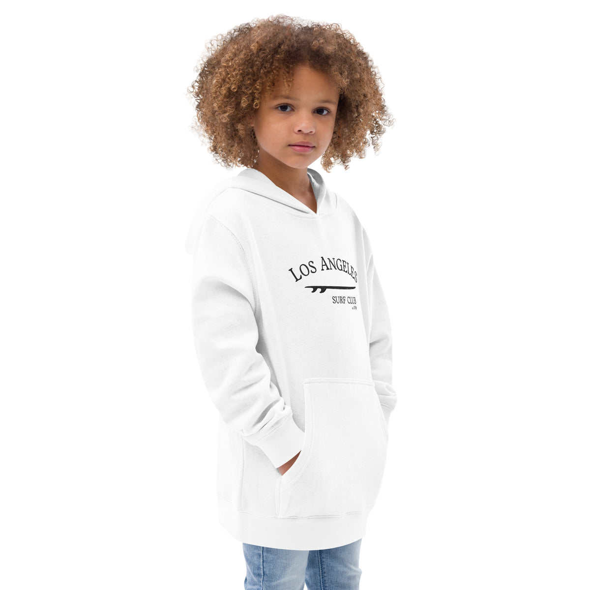 Los Angeles California Surf Club vintage graphic, printed on a SodaPop Cool kids hoodie.