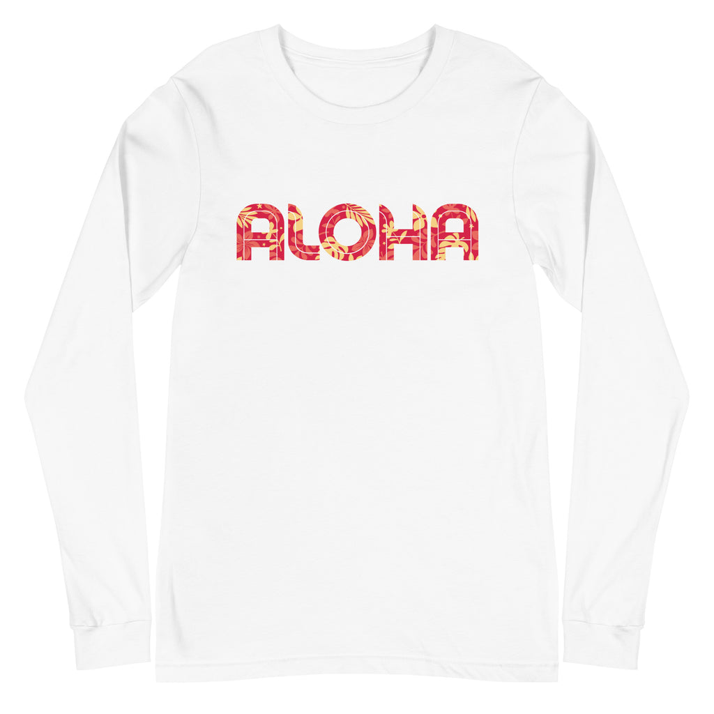 Aloha Hawaii Flowers Print vintage graphic, printed on a SodaPop Cool long sleeve tee.
