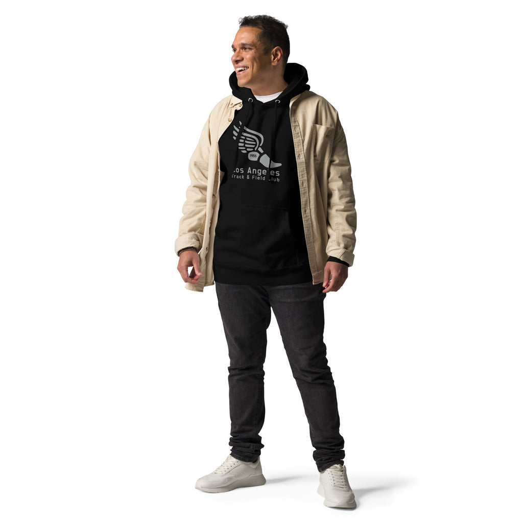 Los Angeles Track & Field 1955 California vintage graphic, printed on a SodaPop Cool hoodie.