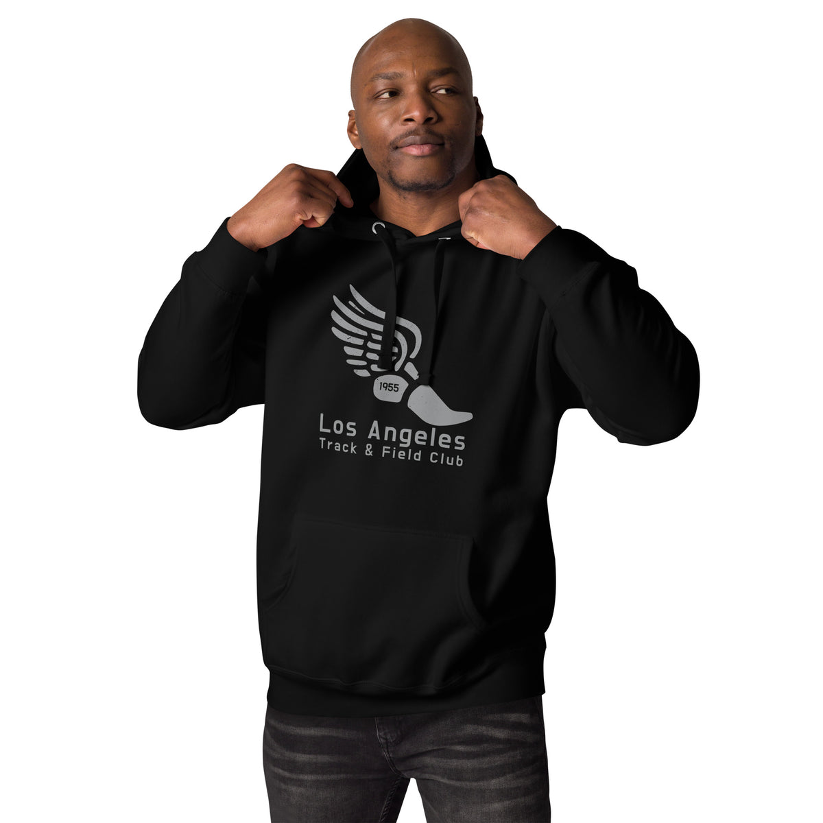 Los Angeles Track & Field 1955 California vintage graphic, printed on a SodaPop Cool hoodie.
