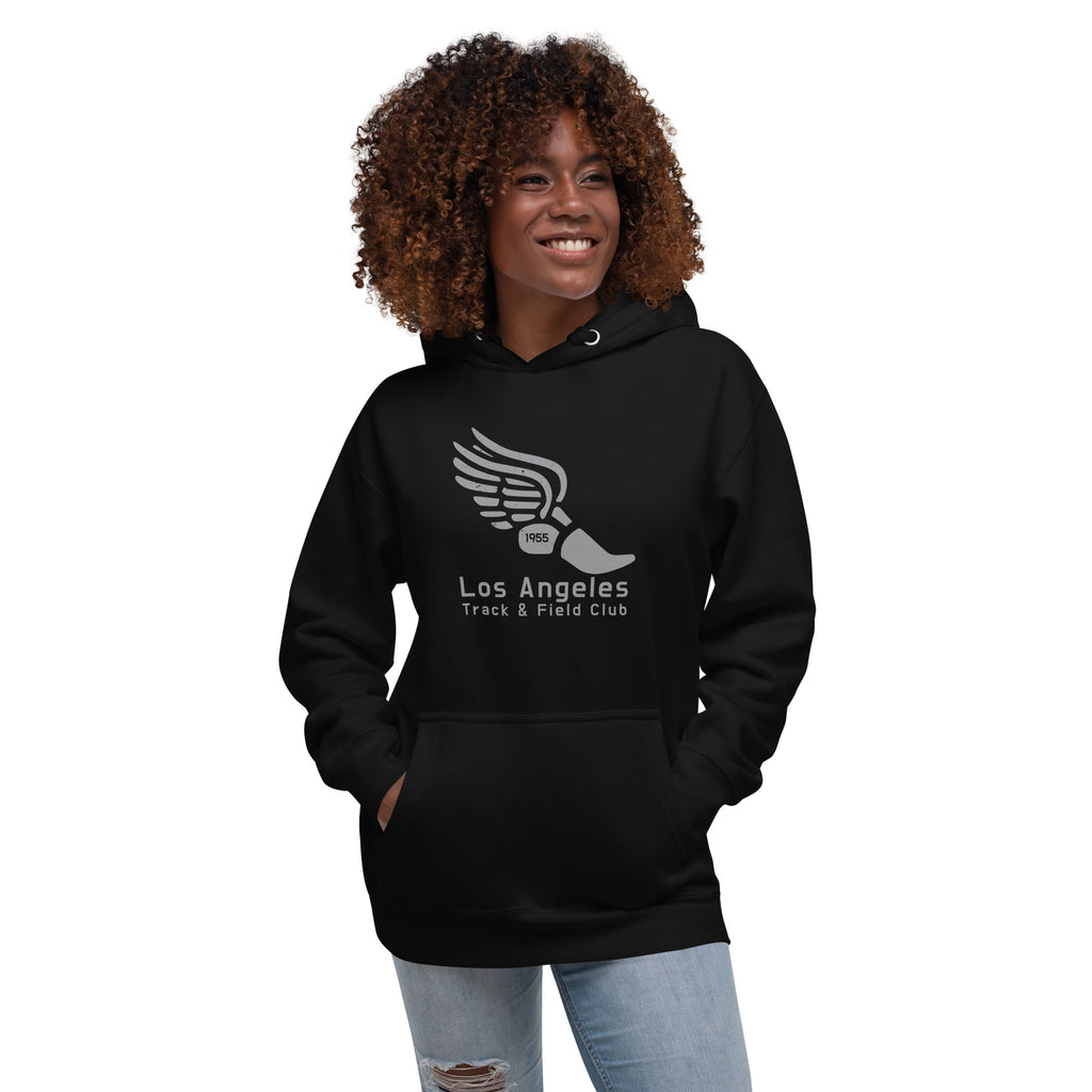 Los Angeles Track & Field 1955 California vintage graphic, printed on a SodaPop Cool hoodie.