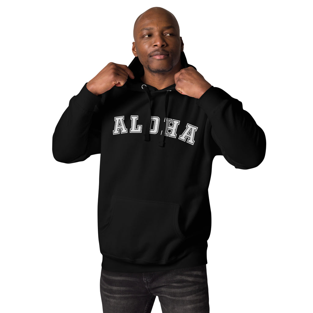 Aloha Hawaii Block vintage graphic, printed on a SodaPop Cool hoodie.