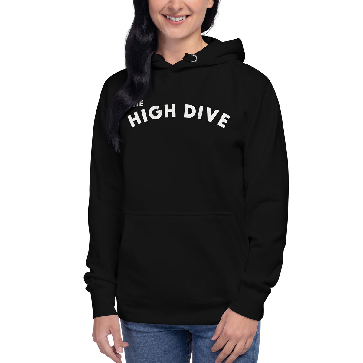 The High Dive vintage graphic, printed on a SodaPop Cool hoodie.