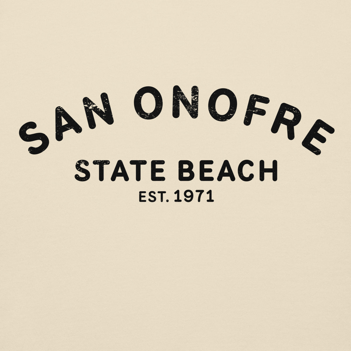 San Onofre Beach California vintage graphic, printed on a SodaPop Cool hoodie.