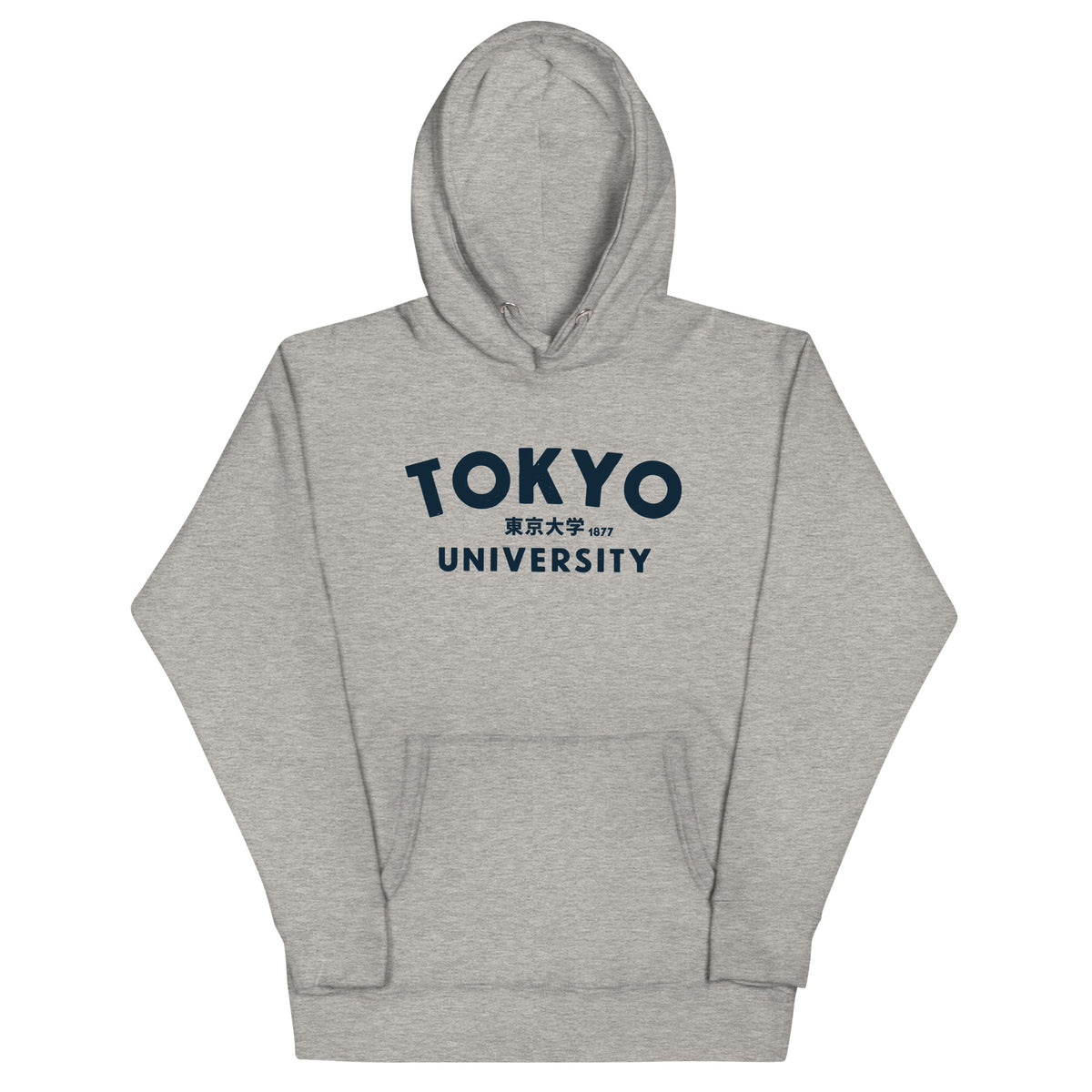 "Tokyo University" in classic collegiate lettering with Japanese script, printed on a SodaPop Cool hoodie.