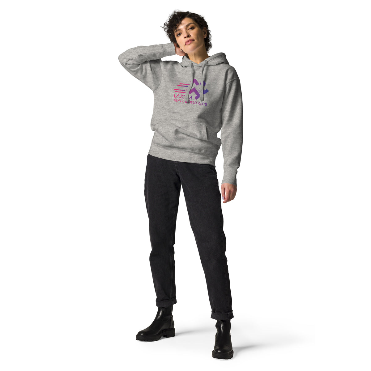 La Jolla Track & Field California vintage graphic, printed on a SodaPop Cool hoodie.