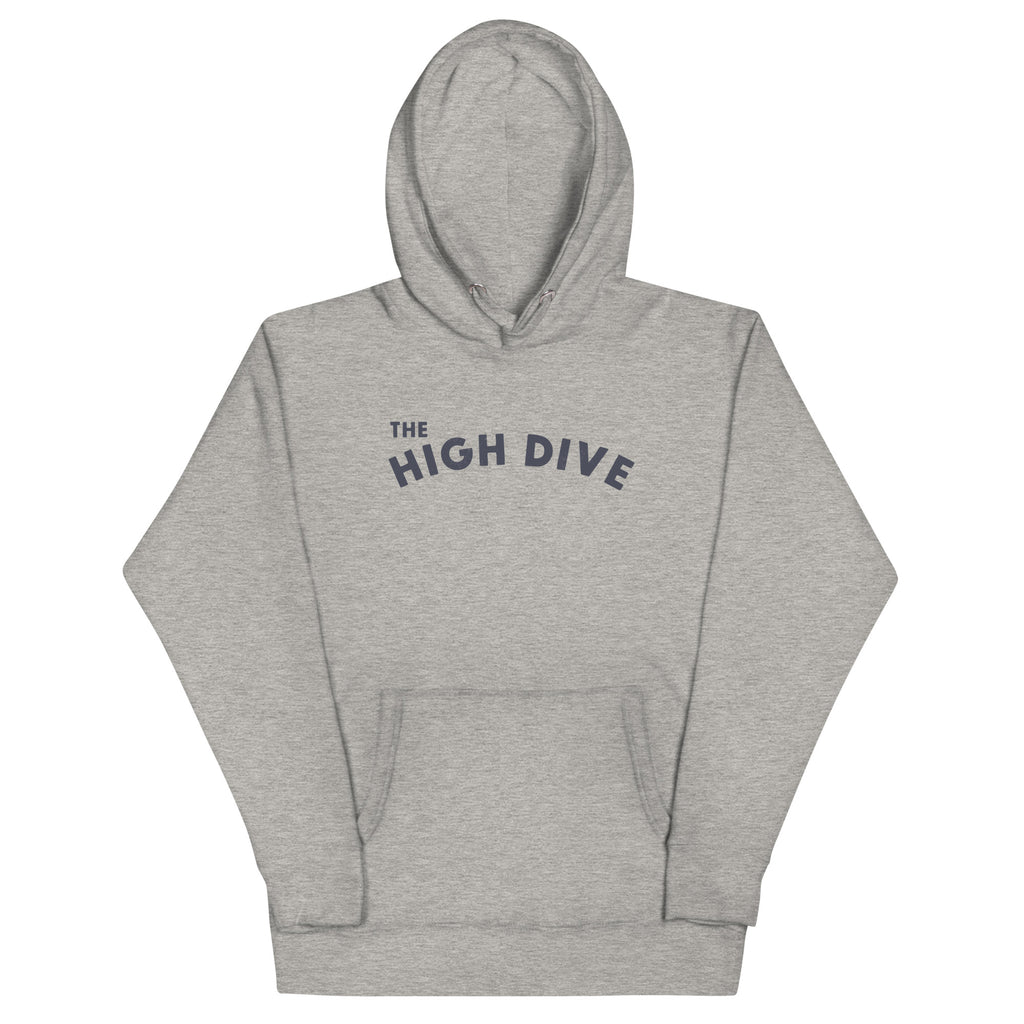 The High Dive vintage graphic, printed on a SodaPop Cool hoodie.
