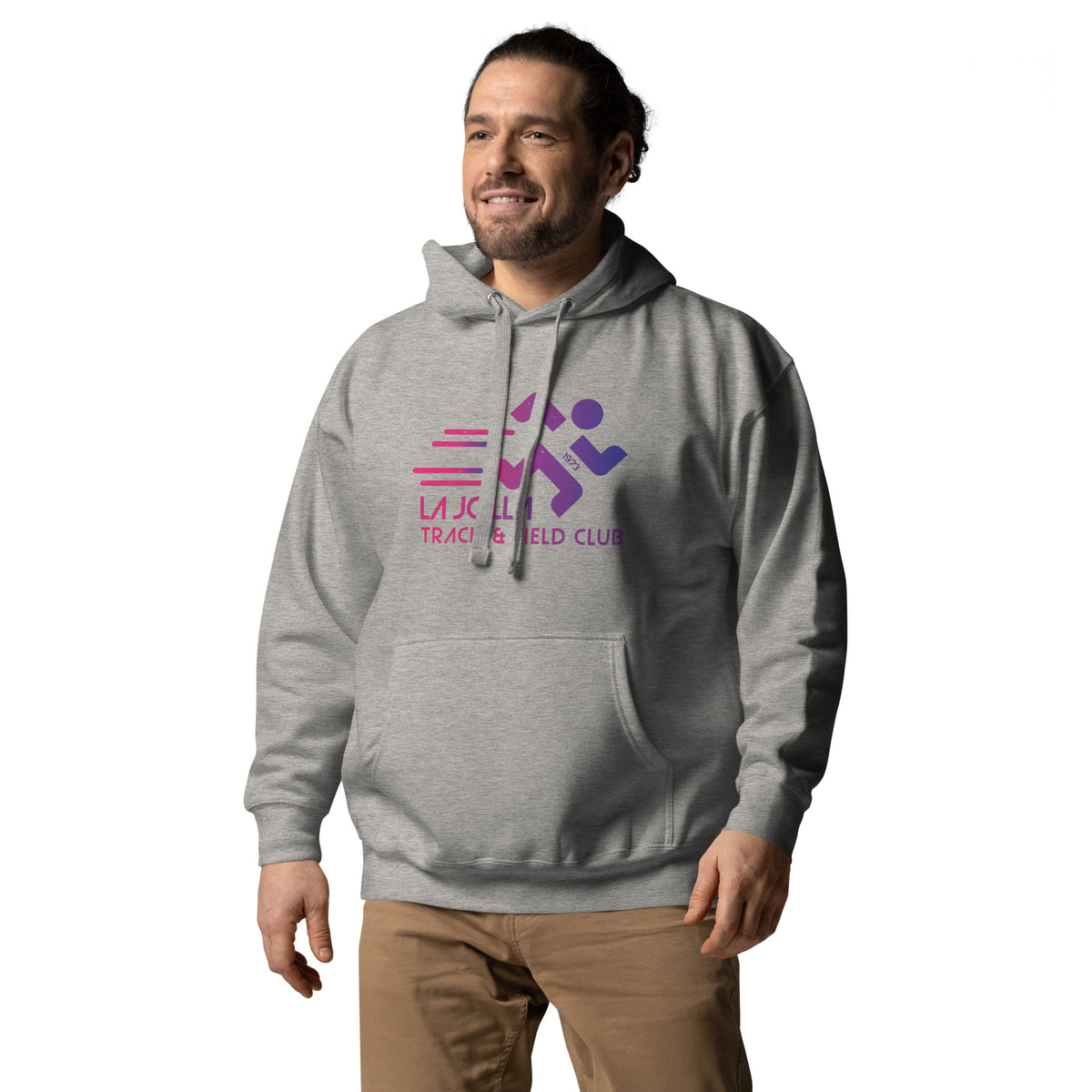 La Jolla Track & Field California vintage graphic, printed on a SodaPop Cool hoodie.