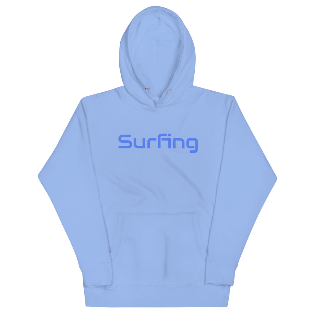 Surfing vintage graphic, printed on a SodaPop Cool hoodie.