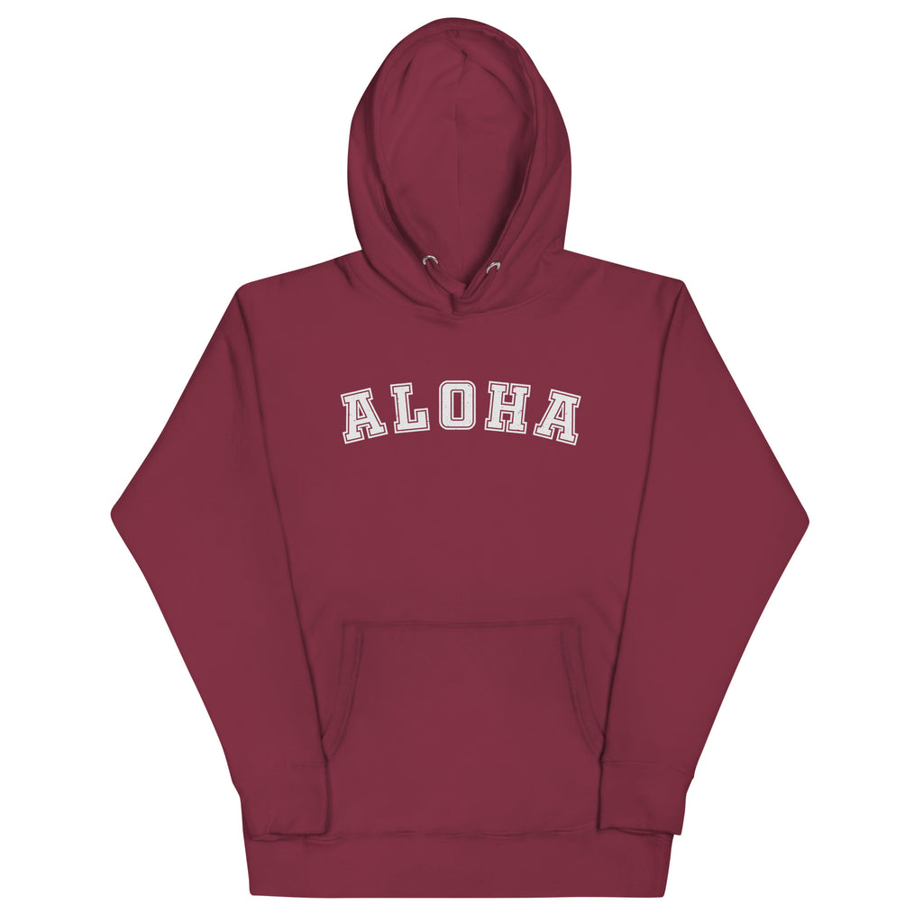 Aloha Hawaii Block vintage graphic, printed on a SodaPop Cool hoodie.