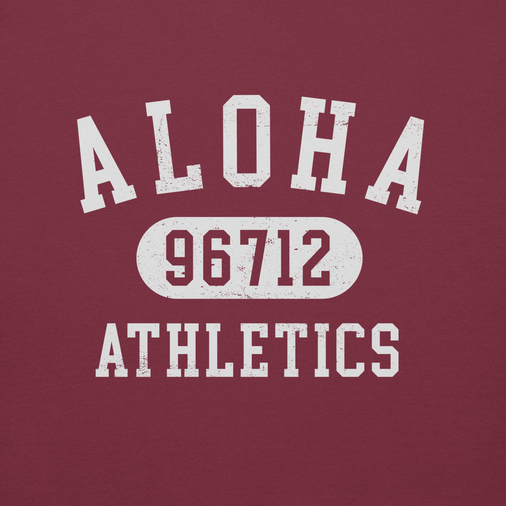 Aloha Hawaii Athletics 96712 vintage graphic, printed on a SodaPop Cool hoodie.