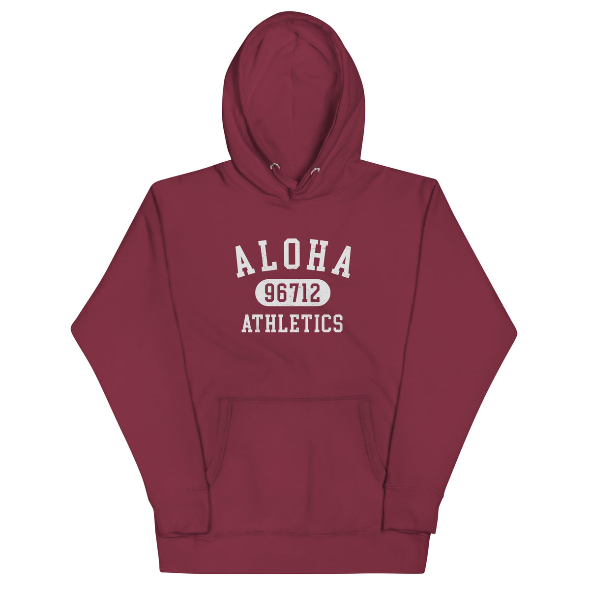 Aloha Hawaii Athletics 96712 vintage graphic, printed on a SodaPop Cool hoodie.