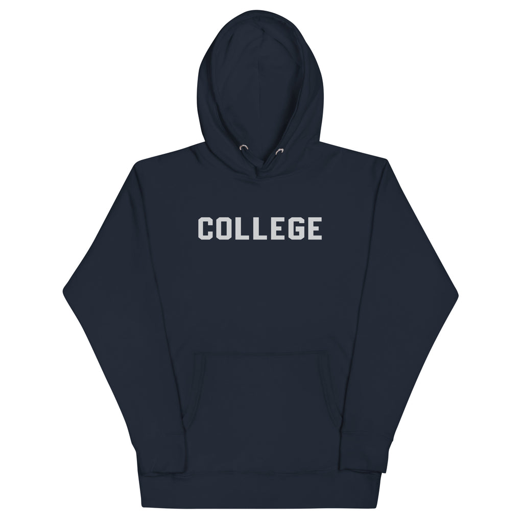 College vintage graphic, printed on a SodaPop Cool hoodie.