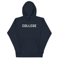 College vintage graphic, printed on a SodaPop Cool hoodie.