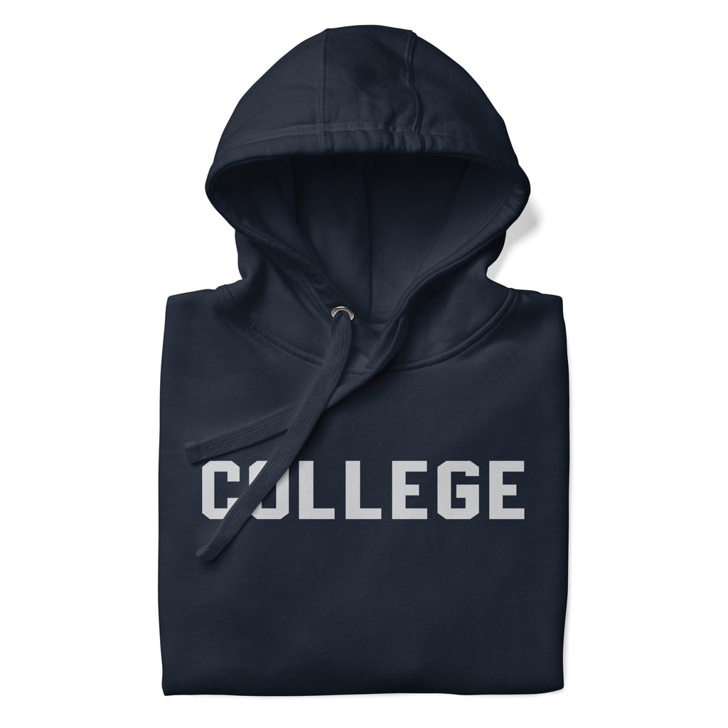 College vintage graphic, printed on a SodaPop Cool hoodie.