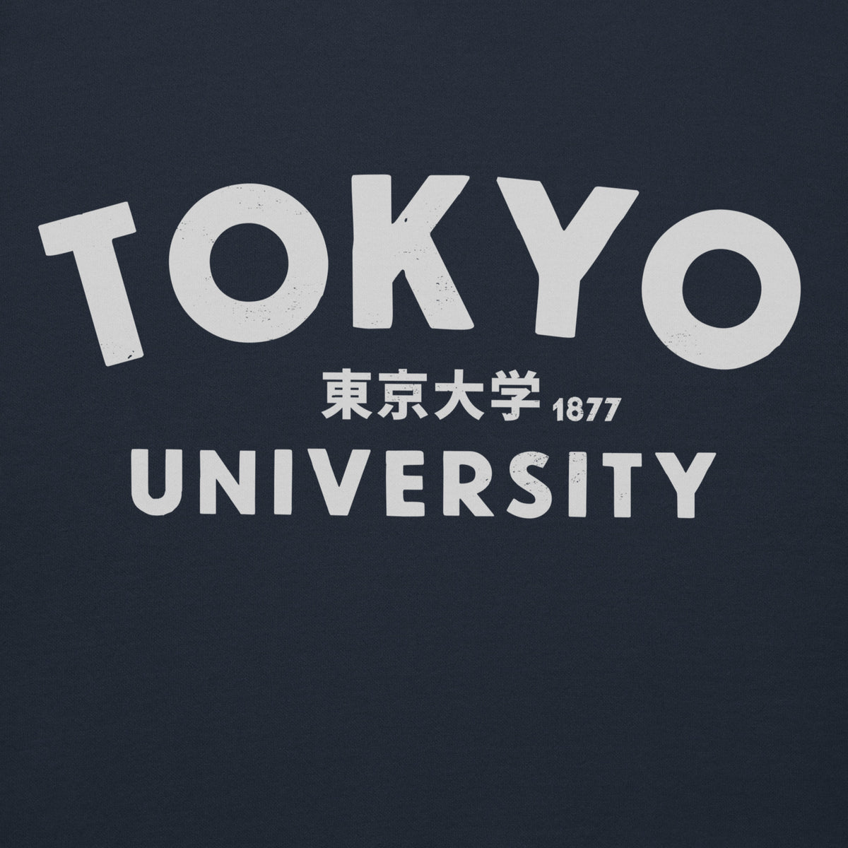 "Tokyo University" in classic collegiate lettering with Japanese script, printed on a SodaPop Cool hoodie.