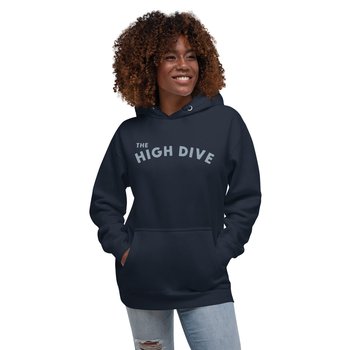 The High Dive vintage graphic, printed on a SodaPop Cool hoodie.