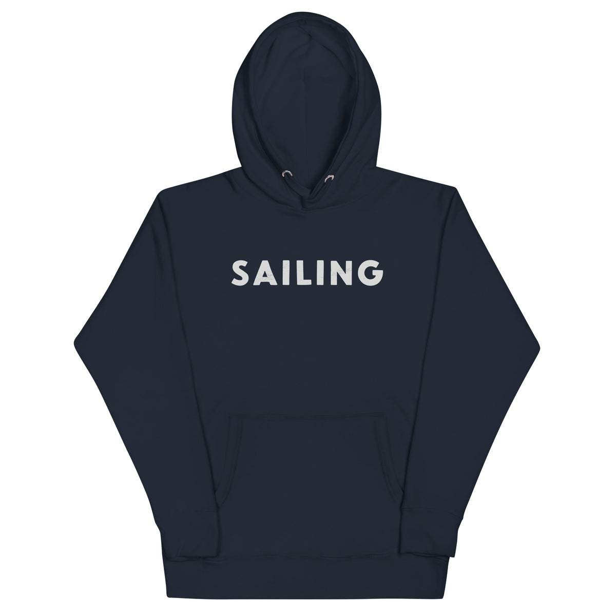 The word "Sailing" in clean vintage lettering, printed on a SodaPop Cool hoodie.