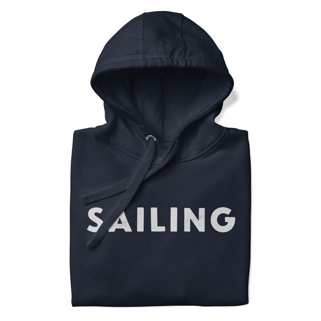 The word "Sailing" in clean vintage lettering, printed on a SodaPop Cool hoodie.