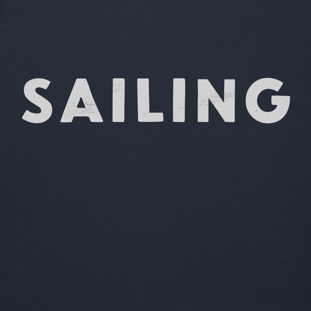 The word "Sailing" in clean vintage lettering, printed on a SodaPop Cool hoodie.