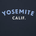 "Yosemite National Park" in vintage park-service lettering, printed on a SodaPop Cool hoodie.