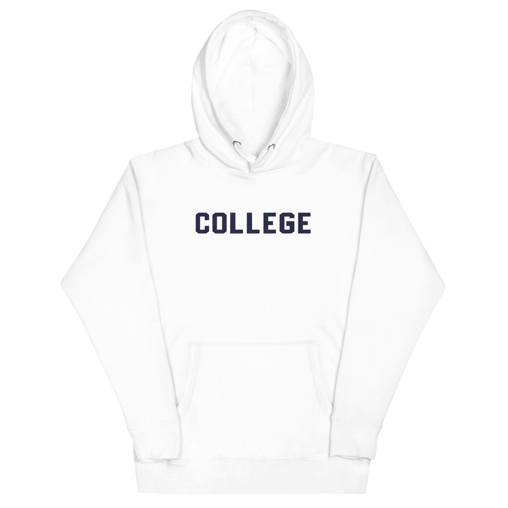 College vintage graphic, printed on a SodaPop Cool hoodie.