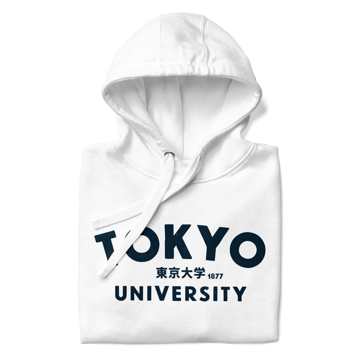 "Tokyo University" in classic collegiate lettering with Japanese script, printed on a SodaPop Cool hoodie.