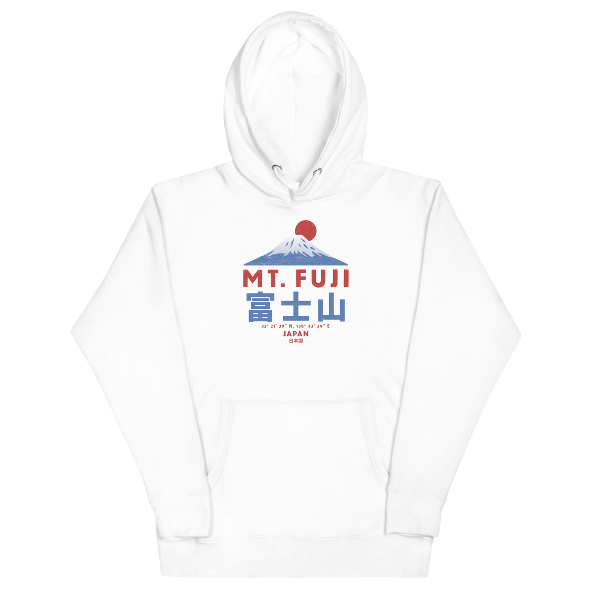 Mt. Fuji Japan vintage graphic, printed on a SodaPop Cool hoodie.